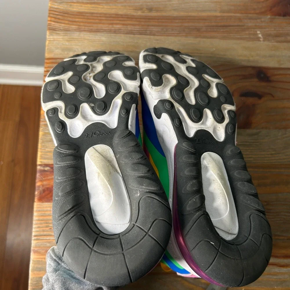 Nike Air Max 270 React Kids Multi Color gumball‎ athletic Shoes Size 6Y unisex - Picture 7 of 8
